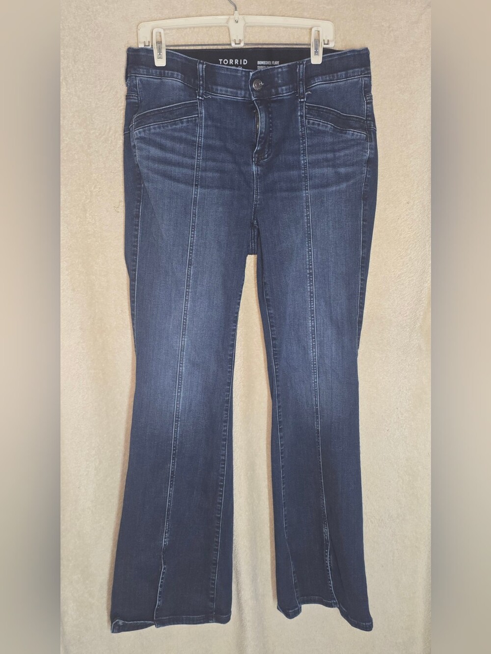 Torrid Bombshell High-Rise Flare Jean Super Soft Size 16T Blue Hydrosphere
